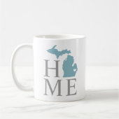 Michigan Home Blue Gray Custom City Heart Koffiemok (Links)