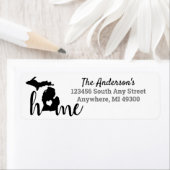 Michigan Home Heart Black Silhouette Etiket (Insitu)