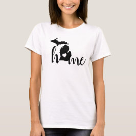 Michigan Home Heart Black Silhouette T-shirt