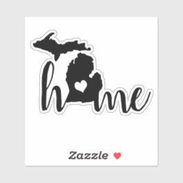 Michigan Home Heart Black Sticker