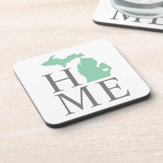 Michigan Home Mint Green Custom City Heart Bier Onderzetter (Linkerzijde)