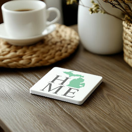 Michigan Home Mint Green Custom City Heart Stenen Onderzetter