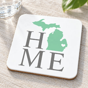 Michigan Home Mintgroen Aangepaste Stad Hart Bier Onderzetter