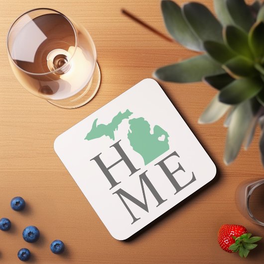 Michigan Home Mintgroen Aangepaste Stad Hart Bier Onderzetter