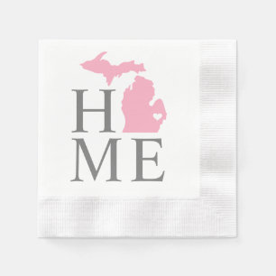 Michigan Home Pink en Gray Custom City Heart Servet