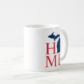 Michigan Home Red White Blue Custom City Heart Koffiemok (Voorkant rechts)