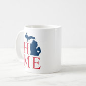 Michigan Home Red White Blue Custom City Heart Koffiemok (Voorkant links)