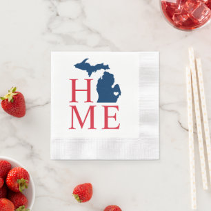 Michigan Home Red White Blue Custom City Heart Servet