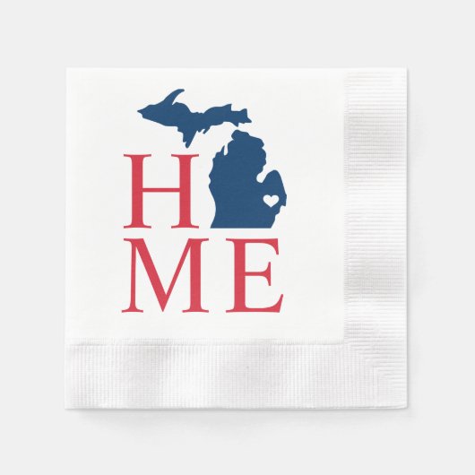 Michigan Home Red White Blue Custom City Heart Servet (Voorkant)
