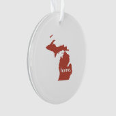 Michigan home silhouette-staatskaart ornament (voorkant)