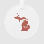 Michigan home silhouette-staatskaart ornament (voorkant)