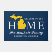 Michigan Home State Blue Maize Custom Welkom Deurmat (Voorkant)