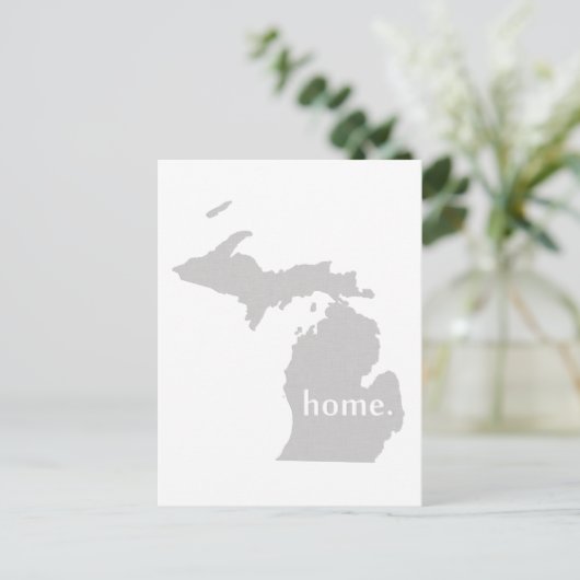Michigan Home State Gray Michigander Yooper Briefkaart (Staand voorkant)
