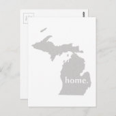 Michigan Home State Gray Michigander Yooper Briefkaart (Voorkant / Achterkant)