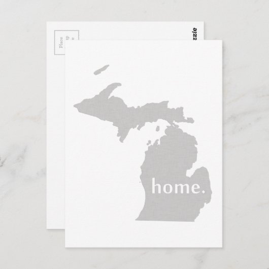 Michigan Home State Gray Michigander Yooper Briefkaart (Voorkant / Achterkant)