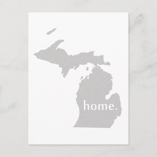 Michigan Home State Gray Michigander Yooper Briefkaart (Voorkant)