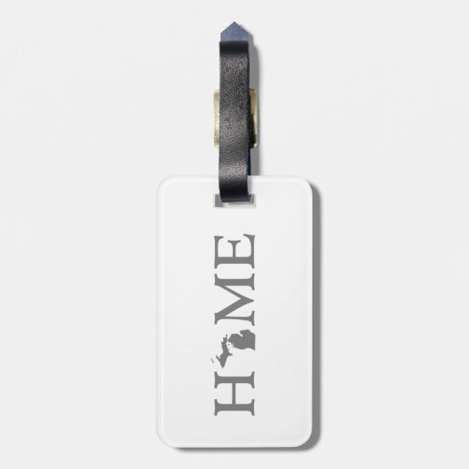 Michigan Home State Map Geschikt voor Letter Word  Bagagelabel (Achterkant verticaal)