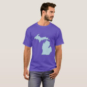 Michigan Home State Outline Blue Oversized T-shirt (Voorkant volledig)