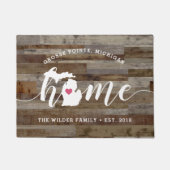 Michigan Home State Personalized Wood Kijk uit Deurmat (Voorkant)