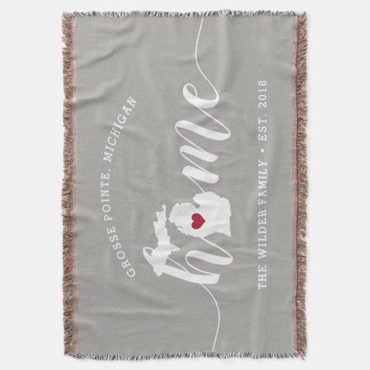 Michigan Home State Persoonlijk Deken (Voorkant Verticaal)