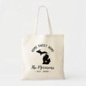 Michigan Home Sweet Home Familie Monogram Tote Bag (Voorkant)
