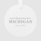 Michigan Hometown Personalized Ornament (achterkant)