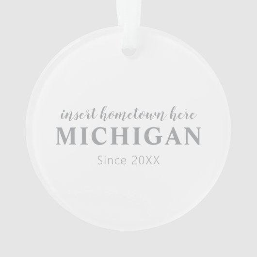 Michigan Hometown Personalized Ornament (achterkant)