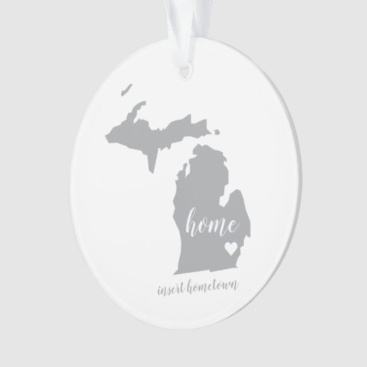 Michigan Hometown Personalized Ornament (voorkant)