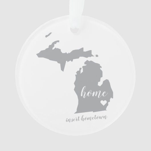 Michigan Hometown Personalized Ornament (voorkant)