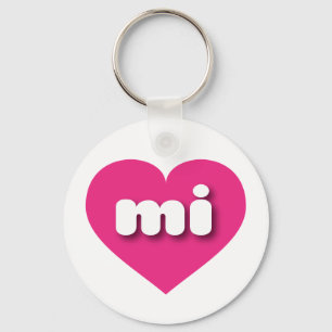 Michigan hot roze hart - Ik hou van hem Sleutelhanger