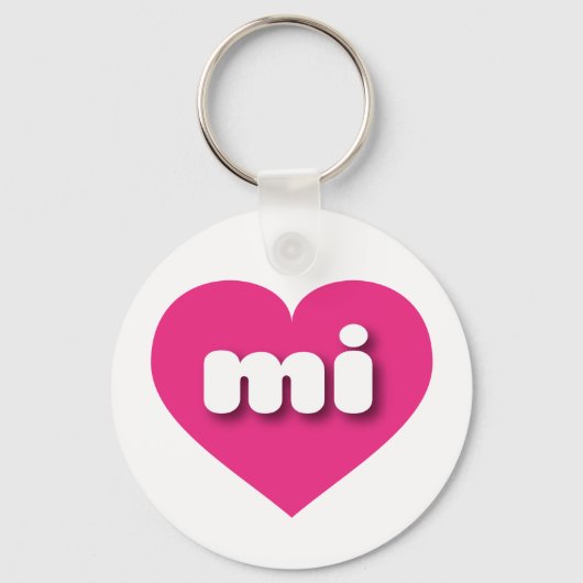 Michigan hot roze hart - Ik hou van hem Sleutelhanger (Voorkant)