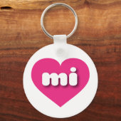 Michigan hot roze hart - Ik hou van hem Sleutelhanger (Voorkant)