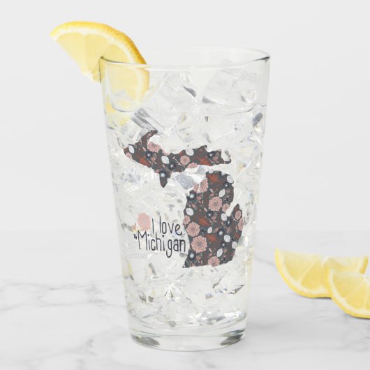 Michigan I Love Floral Filler Silhouette Glas (Voorkant ijs)