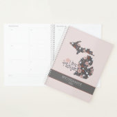 Michigan I Love Pink Brown Pattern Floral Planner (Display)