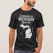Michigan Iemand in Michigan houdt van me USA T-shirt (Voorkant)