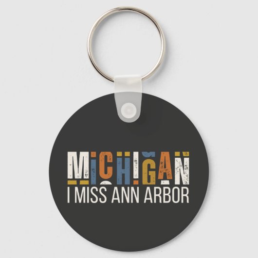 Michigan Ik Mis Ann Arbor Sleutelhanger (Voorkant)