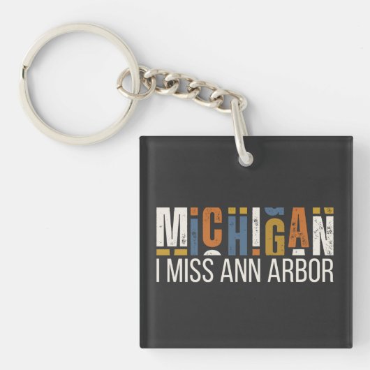 Michigan Ik Mis Ann Arbor Sleutelhanger (voorkant)
