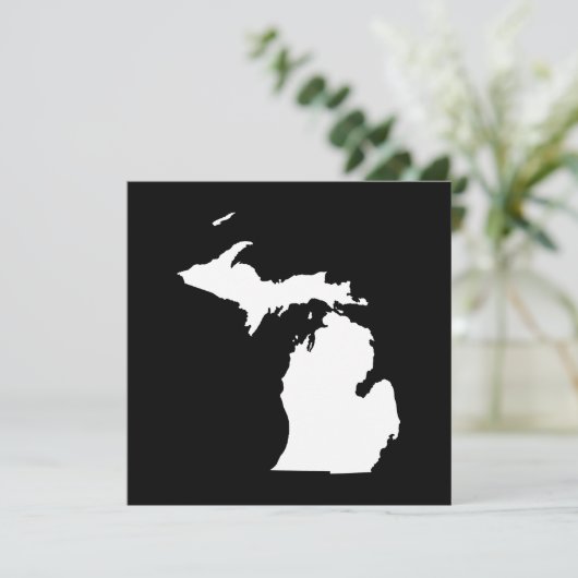 Michigan in het wit en zwart kaart (Staand voorkant)