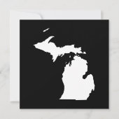 Michigan in het wit en zwart kaart (Voorkant)