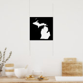 Michigan in het wit en zwart poster (Keuken)