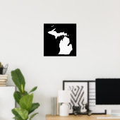 Michigan in het wit en zwart poster (Thuiskantoor)