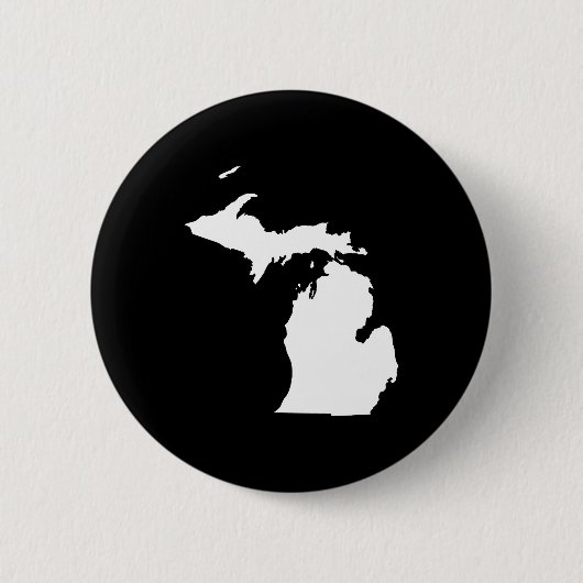 Michigan in het wit en zwart ronde button 5,7 cm (Voorkant)