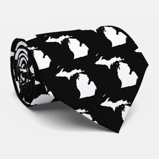Michigan in het wit en zwart stropdas (Opgerold)