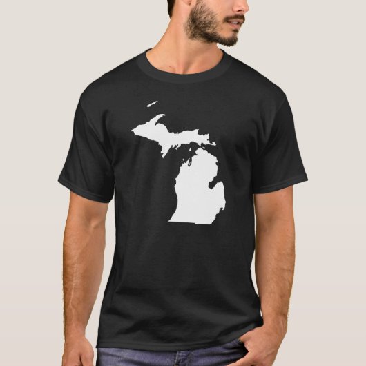 Michigan in het wit en zwart t-shirt (Voorkant)