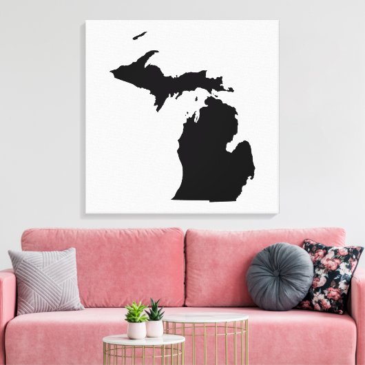 Michigan in het zwart-wit canvas afdruk (Insitu (Woonkamer))