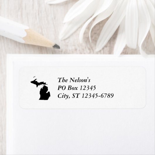 Michigan in het zwart-wit etiket (Insitu)