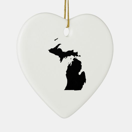 Michigan in het zwart-wit keramisch ornament (Rechts)