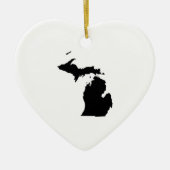 Michigan in het zwart-wit keramisch ornament (Voorkant)
