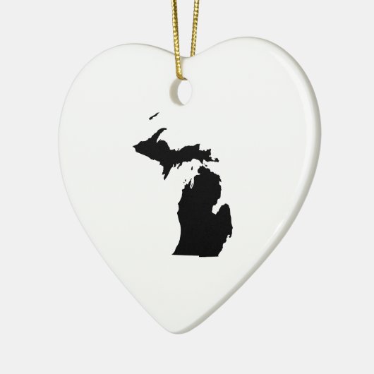 Michigan in het zwart-wit keramisch ornament (Links)