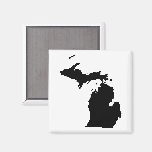 Michigan in het zwart-wit magneet (Voorkant / Achterkant)
